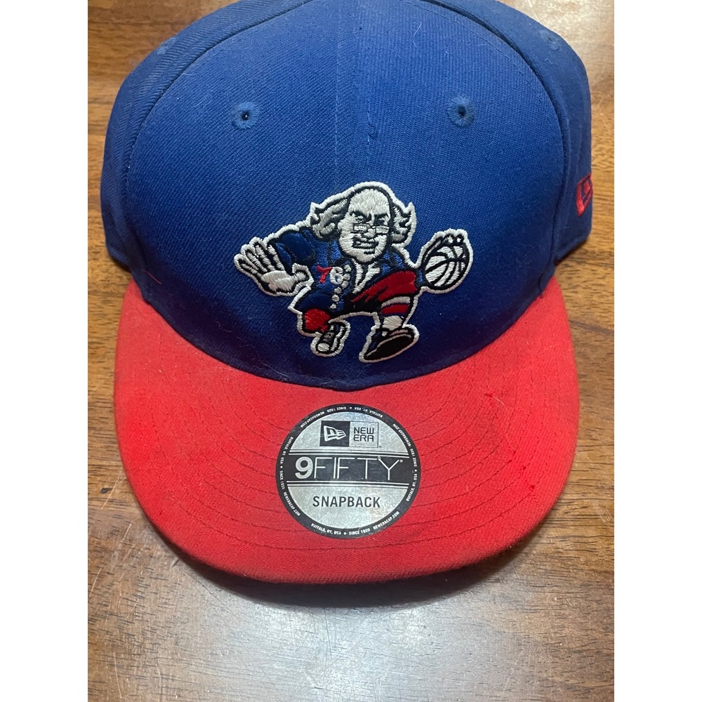 Philadelphia 76ers New Era 9FIFTY Snapback Hat Blue Red Ben Franklin Mascot NBA